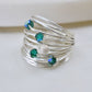 Marcia Wire Wrap Ring with Deep Green Swarovski Crystals