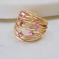 Marcia Wire Wrap Ring with Hot Pink Swarovski Crystals