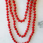 Cherry Red Crystal Beaded Necklace