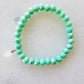 Sea Foam Green Crystal Stretch Bracelet with Moonstone