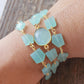 Hana Wrap Bracelet/Necklace in Chalcedony - Chunky Stone