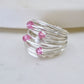 Marcia Wire Wrap Ring with Hot Pink Swarovski Crystals