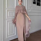 Two-piece Sleeveless Ruffled Beaded Dress Set