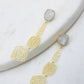 Three Leaf Earrings with Moonstone