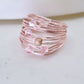 Marcia Rose Gold Wire Wrap Ring with Light Pink Swarovski Crystals