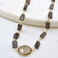Hana Wrap Bracelet/Necklace in Smoky Quartz - Chunky Stone