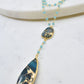 Double Diana Denmark Necklace in Teal Mojave Copper Turquoise