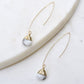 Jill Long Drop Earrings in White Mojave Copper Turquoise