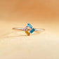 925 Rectangular Birthstone Ring Female Simple Fashion 3-6 Diamond Color Optional Customization