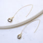 Jill Long Wire Drop Earrings in Smoky Quartz