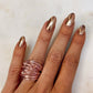 Rose Gold Marcia Ring with Light Pink Swarovski Crystals