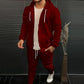 Mens Fashion Solid-Color Causel Hooded