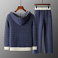 Men's Hooded Sweater Cardigan Casual Set
