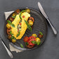 Black Porcelain Slate look Round Plate / Platter With Crocodile Skin Texture 13" inch | 33 Cm