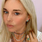 Taupe and Purple Crystal Beaded Necklace