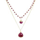 Double Jill Necklace with Gold Ruby Chain and Ruby Pendant