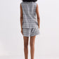 Cotton Tweed Vest Jacket Set in Grey