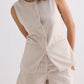 Cotton Tweed Vest Jacket Set in Cream