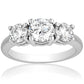 2 CTW AGI Certified Lab Grown Diamond (G-VS) Three Stone Engagement Ring in Choice of 14K Yellow or 14k White Gold