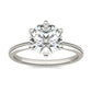 2 CTW Round Lab Grown Diamond Six Prong Solitaire Engagement Ring - G-VS Clarity, AGI Certified, 14K White Gold