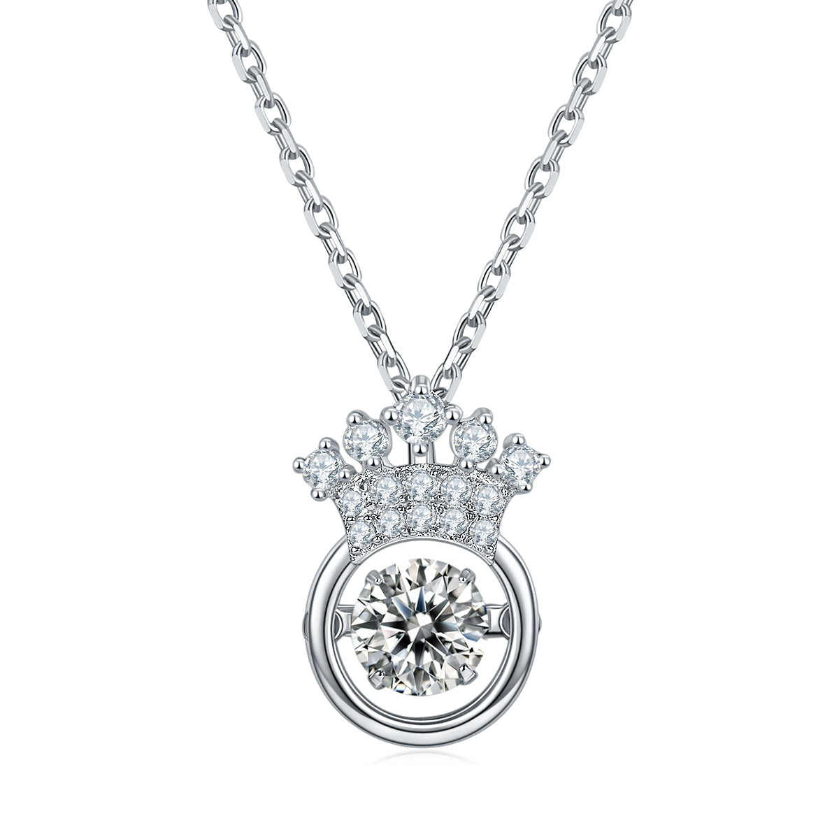 Set With Top-quality Moissanite, This Luxurious And Fashionable Light Luxury Trend Jewelry Necklace Pendant Is Made Of S925 Silver Electroplated With Platinum