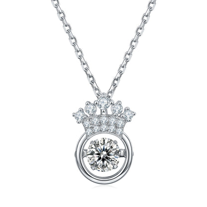 Set With Top-quality Moissanite, This Luxurious And Fashionable Light Luxury Trend Jewelry Necklace Pendant Is Made Of S925 Silver Electroplated With Platinum