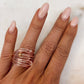 Marcia Rose Gold Wire Wrap Ring with Light Pink Swarovski Crystals
