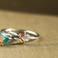 925 Rectangular Birthstone Ring Female Simple Fashion 3-6 Diamond Color Optional Customization