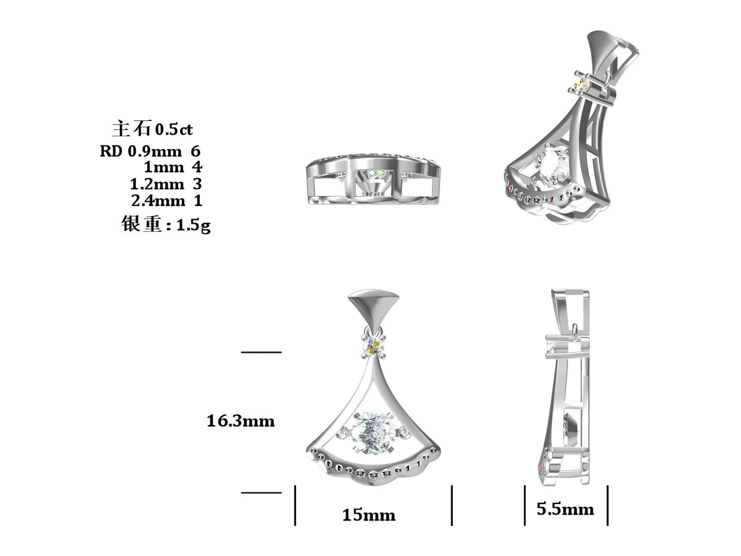 Set With Top-quality Moissanite, This Luxurious And Fashionable Light Luxury Trend Jewelry Necklace Pendant Is Made Of S925 Silver Electroplated With Platinum