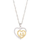 Mother and Child Necklace Pave Heart Pendant Necklace