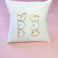 Three Heart Drop Earring Gold Silver Gold