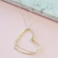 Gold Hearts Necklace on a Silver Chain