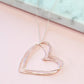 Rose Gold Hearts Necklace on a Silver Chain