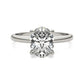 2.00 CTW AGI Certified  Oval Lab Grown Diamond Solitaire Engagement Ring in 14K White Gold (G-VS)