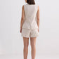 Cotton Tweed Shorts in Cream