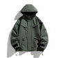 Japanese Style Retro Zippered Pocket Hooded Loose Fit Functional Shell Jacket