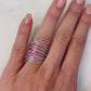 Marcia Silver Wire Wrap Ring with Breast Cancer Ribbon