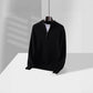 Mens Loose-Fit Half-Zip Turtleneck Thermal Sweater With Extra Padding