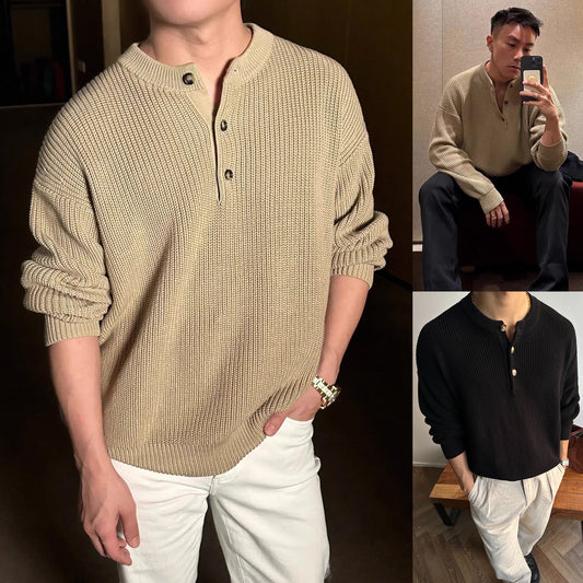 Herren Grobstrickpullover Uni Für Herbst/Winter
