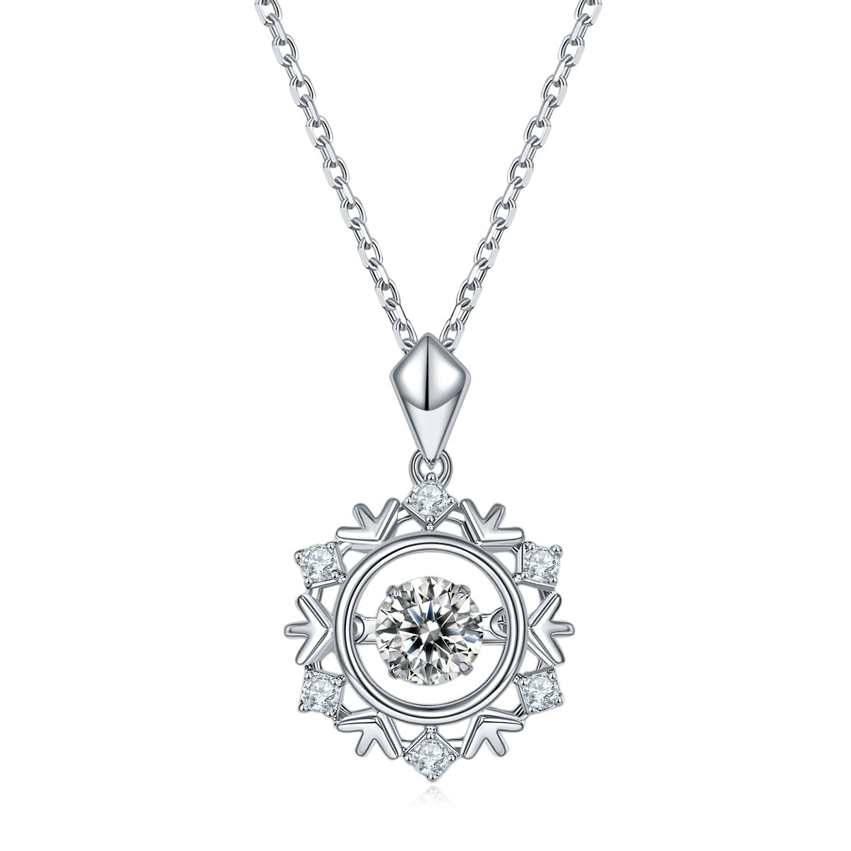 Set With Top-quality Moissanite, This Luxurious And Fashionable Light Luxury Trend Jewelry Necklace Pendant Is Made Of S925 Silver Electroplated With Platinum