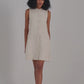 The Cotton Tweed Shift Dress in Cream