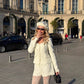 Womens Two-Piece Set Long-Sleeve Top And High-Waisted Shorts