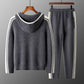 Men's Cardigan Hooded Color Matching Suit