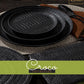 Black Porcelain Slate look Round Plate / Platter With Crocodile Skin Texture 13" inch | 33 Cm