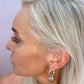 Gold Hoop Earrings with Silver Hearts
