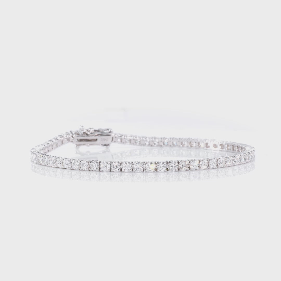6.00 CTW AGI Certified Lab-Grown Diamond Tennis Bracelet in 14K Yellow or White Gold | G/VS Clarity