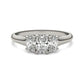 1 CTW Oval Lab Grown Diamond Three Stone Engagement Ring 14K White Gold (G-VS)