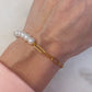 Pearl and Paperclip Lariat Bracelet