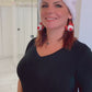 Red & White Reindeer Holiday Earring