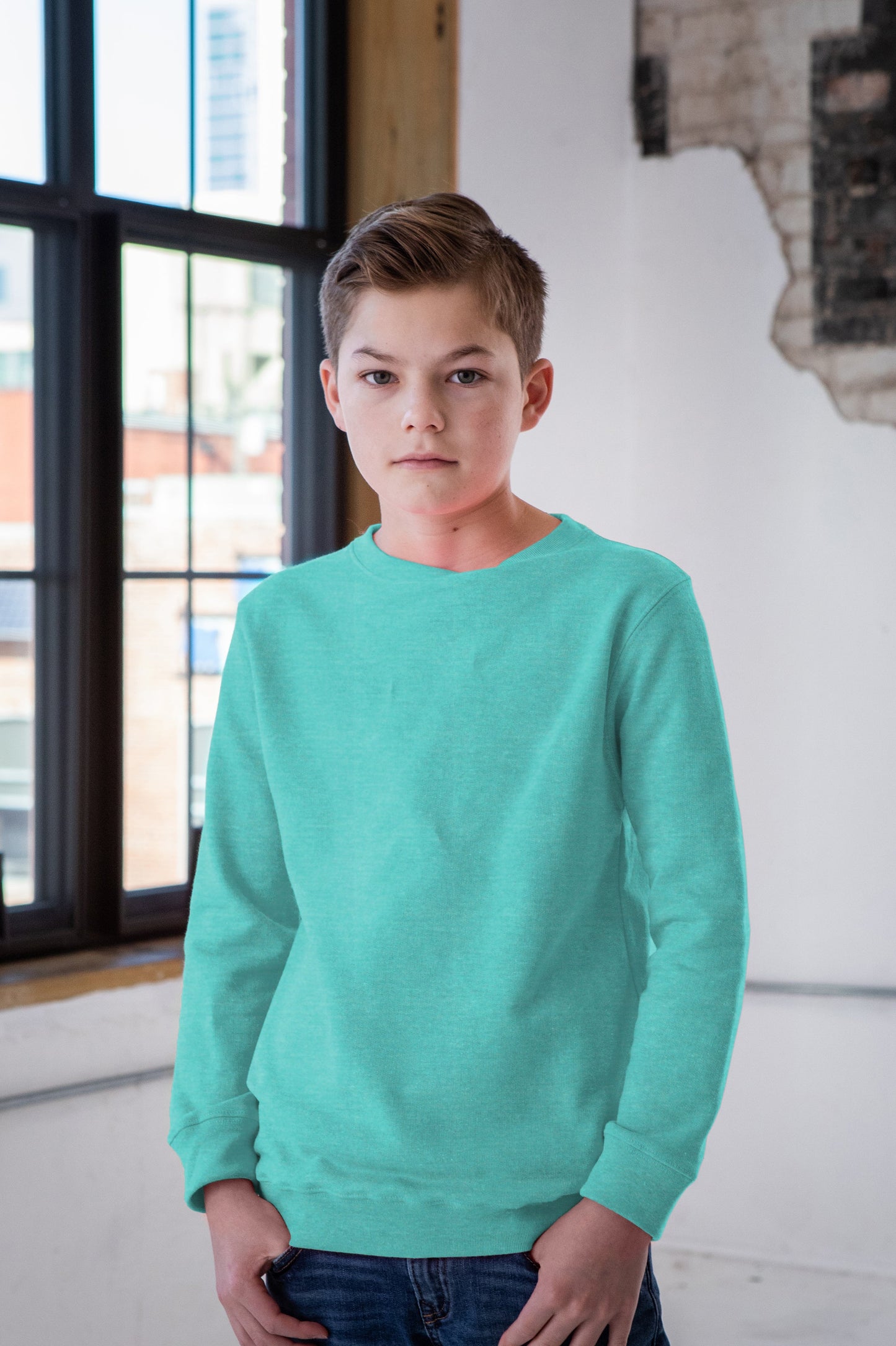 Youth Heathered Fleece Crew